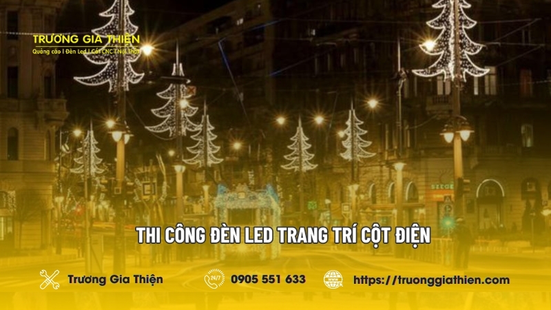 Trang trí led cột điện